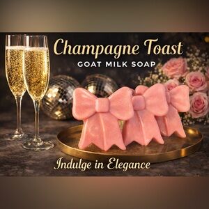 Champagne Toast Goat Milk bar Soap - Pink bars not bows